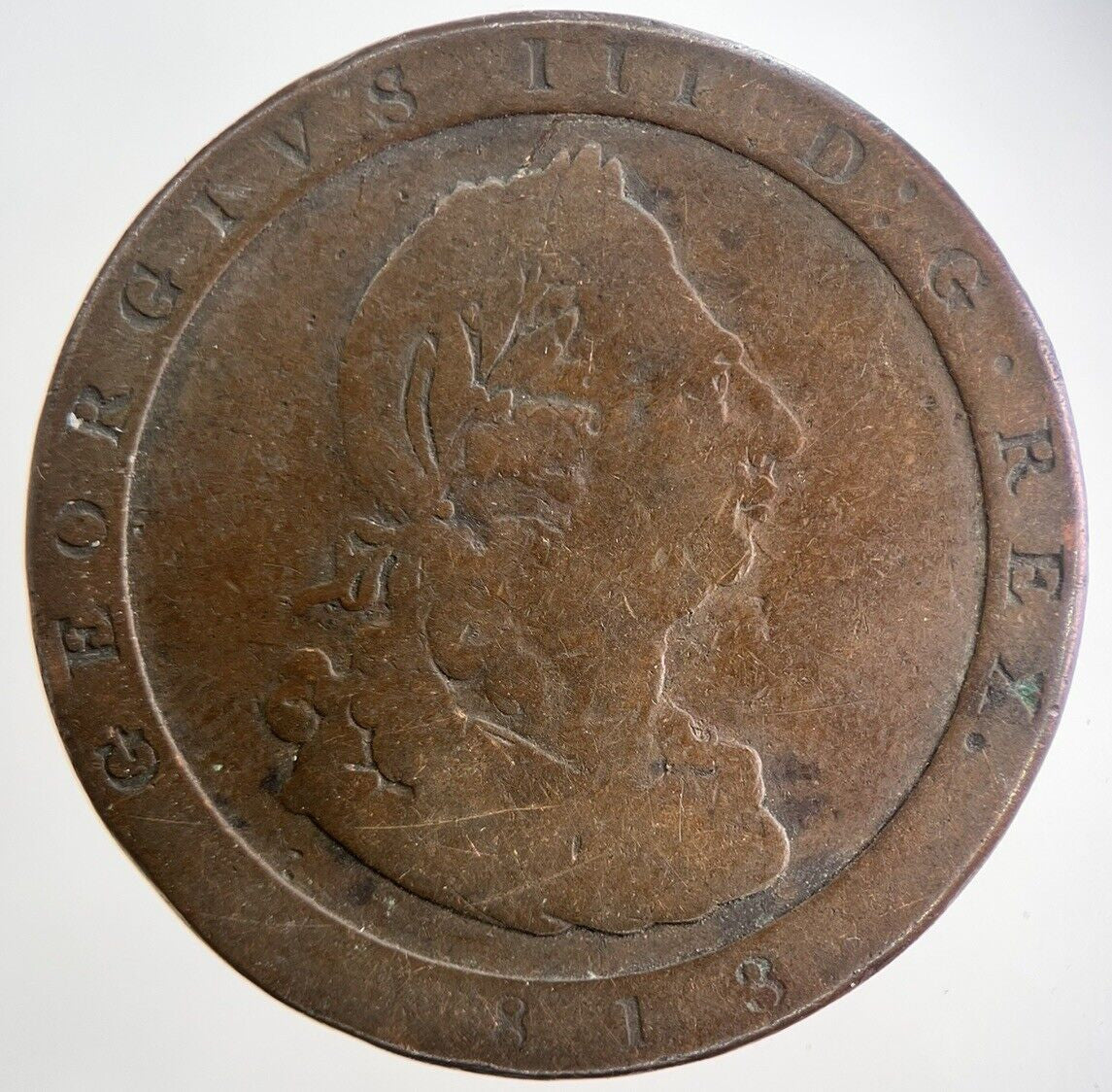 1813 Isle of Man One Penny Coin | Collectable Grade