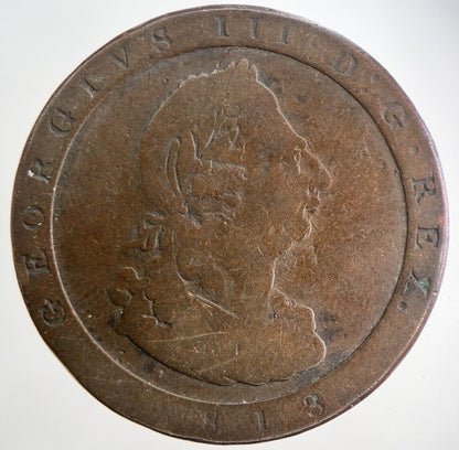 1813 Isle of Man One Penny Coin | Collectable Grade