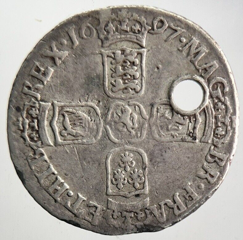 1697 William III Sixpence Silver Coin | Fine Collectable Grade | a4671