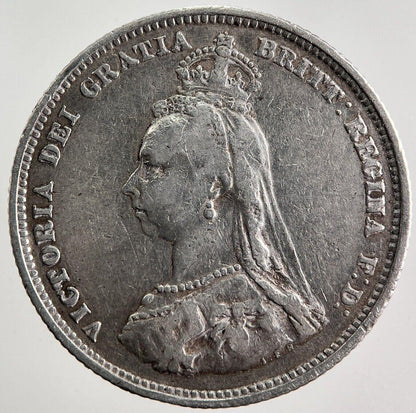 1887 Victoria Shilling Silver Coin | Fine Collectable Grade