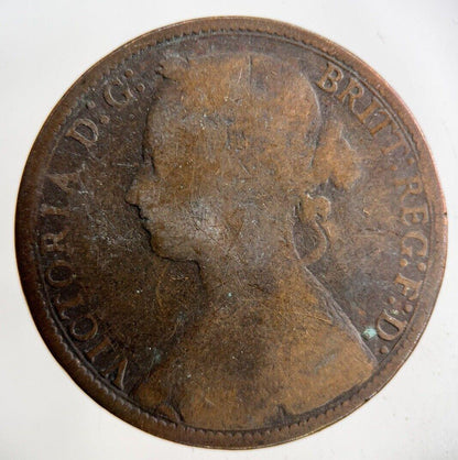 1875 Victoria One Penny Coin | Fair Grade