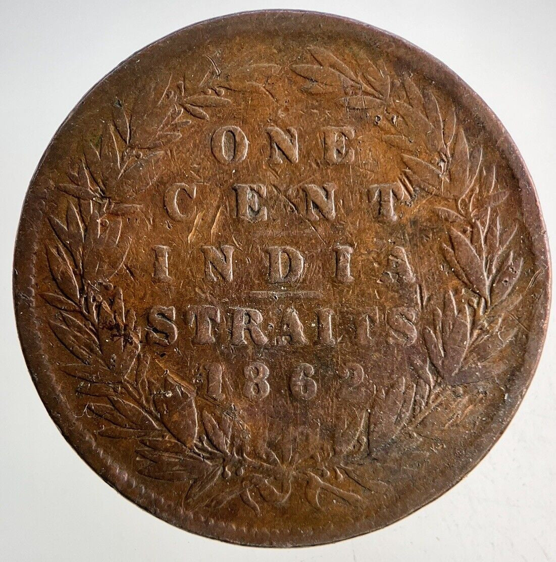 1862 India Straits One Cent Coin | Collectable Grade