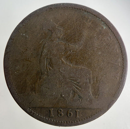 1861 Victoria One Penny Coin | Fair Grade