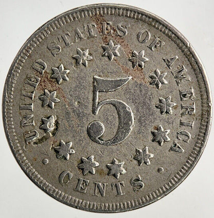 1867 US USA Shield Nickel 5 Cents Coin | Fine Collectable Grade