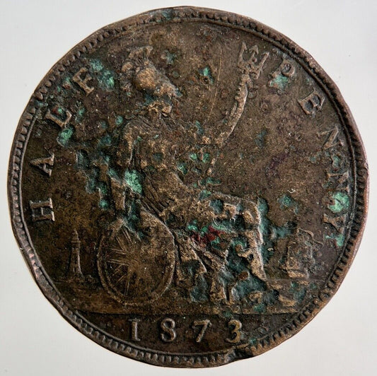 1873 Victoria Half-Penny Coin | Fine Collectable Grade