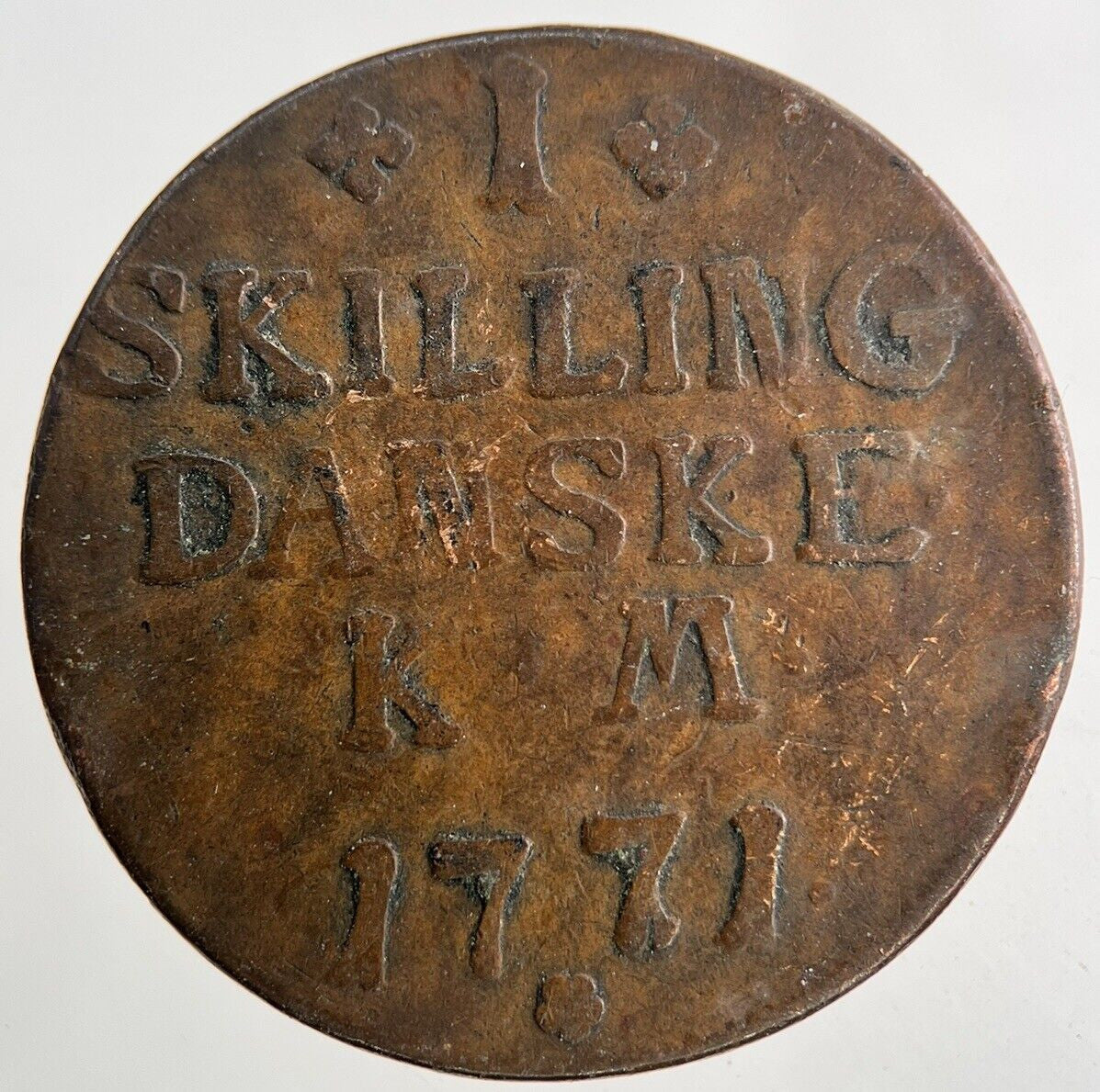 1771 Denmark 1 Skilling Coin | Fine Collectable Grade