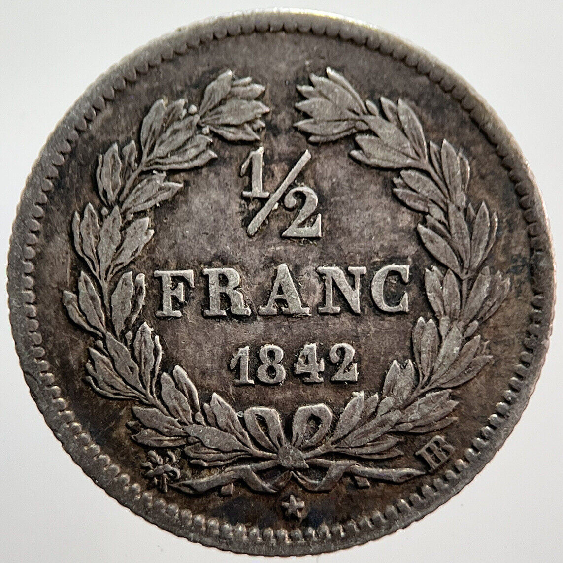 1842 France 1/2 Franc Silver Coin | King Luis | Collectable Grade