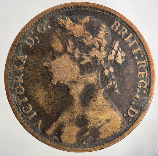 1877 Victoria One Penny Coin | Collectable Grade