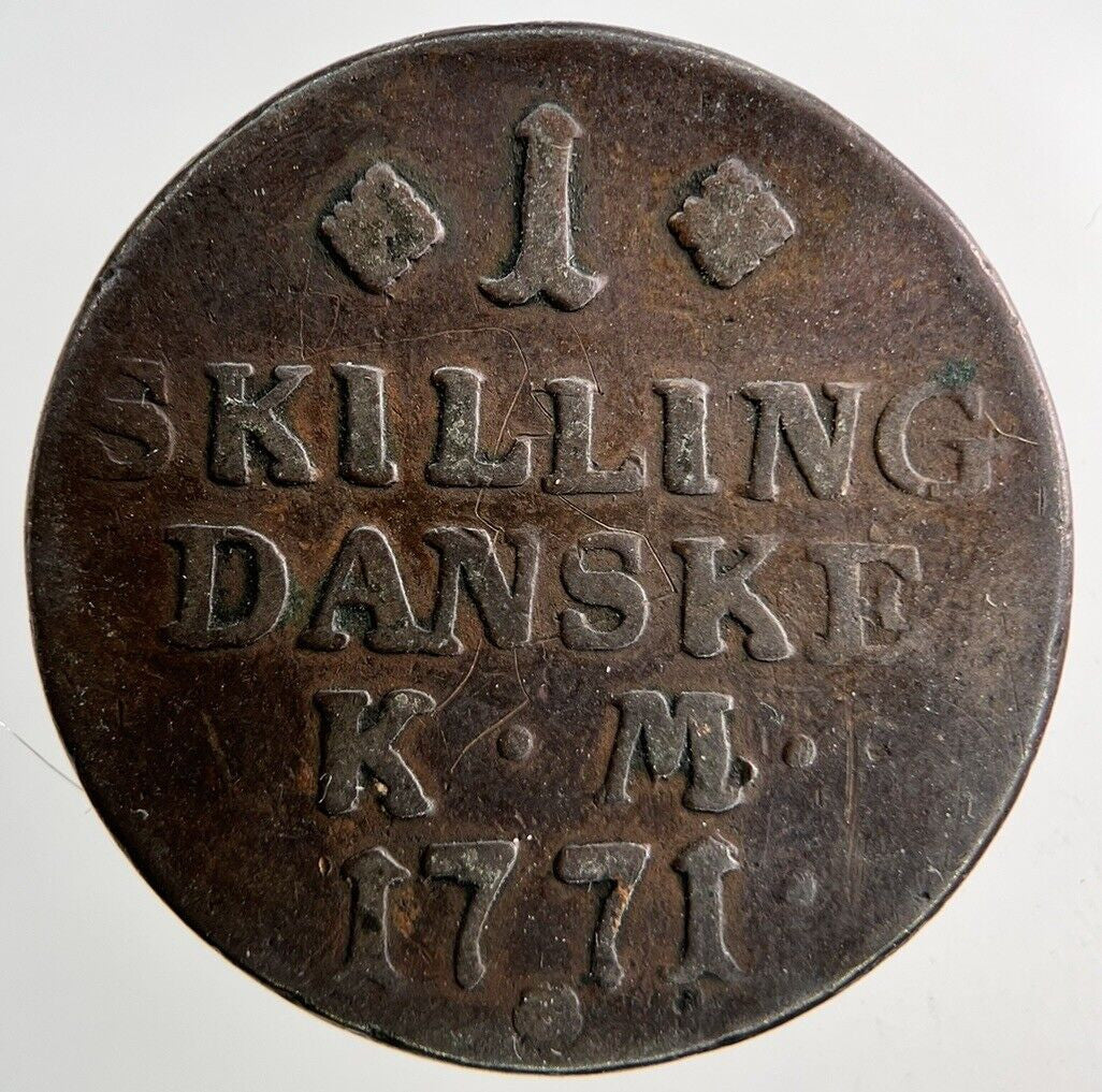 1771 Denmark 1 Skilling Coin | Collectable Grade