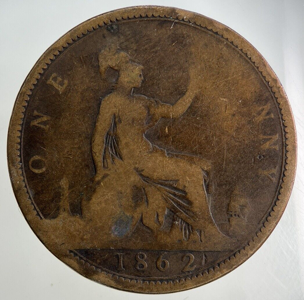 1862 Victoria One Penny Coin | Collectable Grade