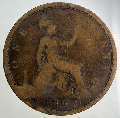 1862 Victoria One Penny Coin | Collectable Grade