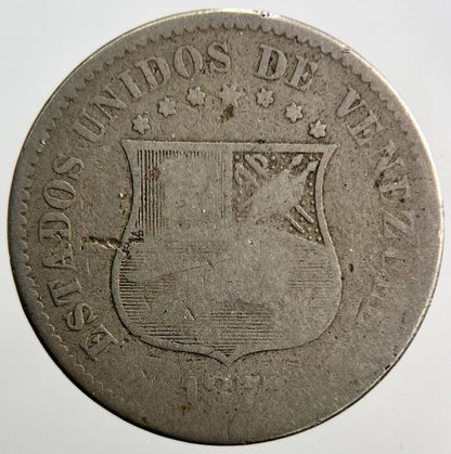 1877 Venezuela 2 1/2 Dos Centavos Coin | Collectable Grade | a3722