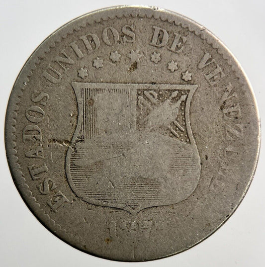 1877 Venezuela 2 1/2 Dos Centavos Coin | Collectable Grade | a3722