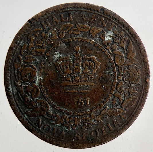 1861 Canada Victoria Nova Scotia Half Cent Coin | Collectable Grade