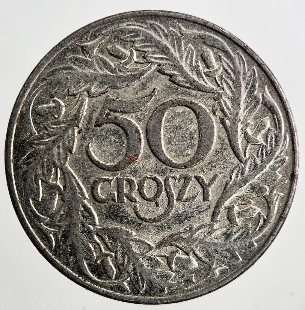 1938 Poland 50 Grozy Coin | Fine Collectable Grade