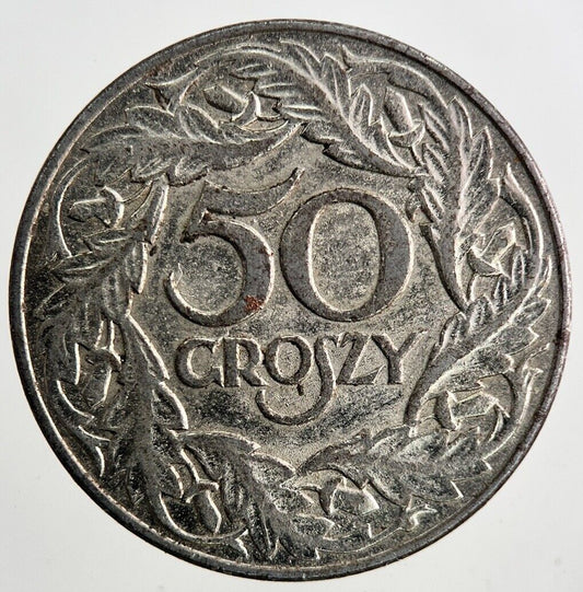 1938 Poland 50 Grozy Coin | Fine Collectable Grade