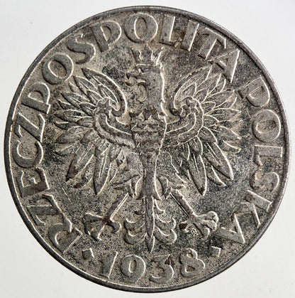 1938 Poland 50 Grozy Coin | Fine Collectable Grade