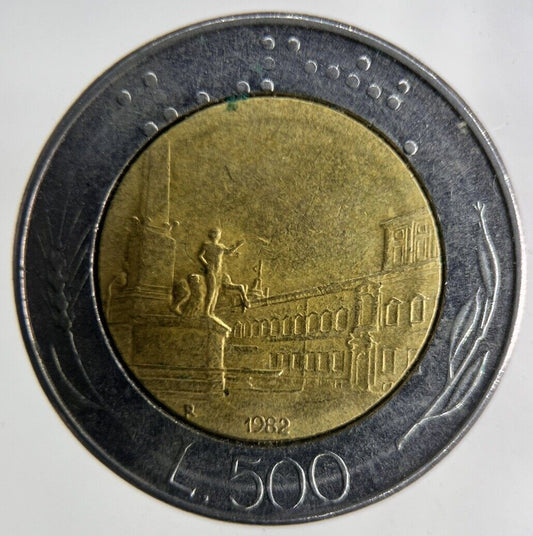 1982 Italy 500 Lira Coin | Fine Collectable Grade