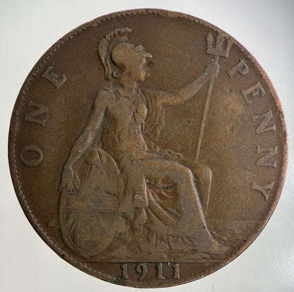 1911 George V One Penny Coin | Collectable Grade