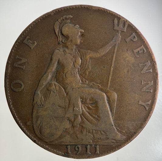 1911 George V One Penny Coin | Collectable Grade