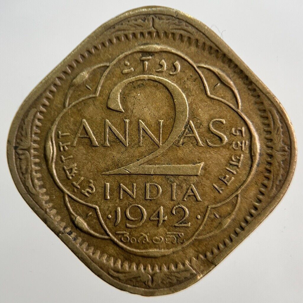 1942 India 2 Anna Coin | Very High Grade | a2979