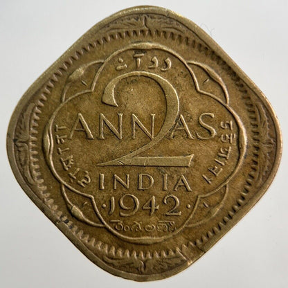 1942 India 2 Anna Coin | Very High Grade | a2979
