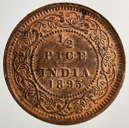1895 India 1/2 Half Pice Coin | Very High Grade