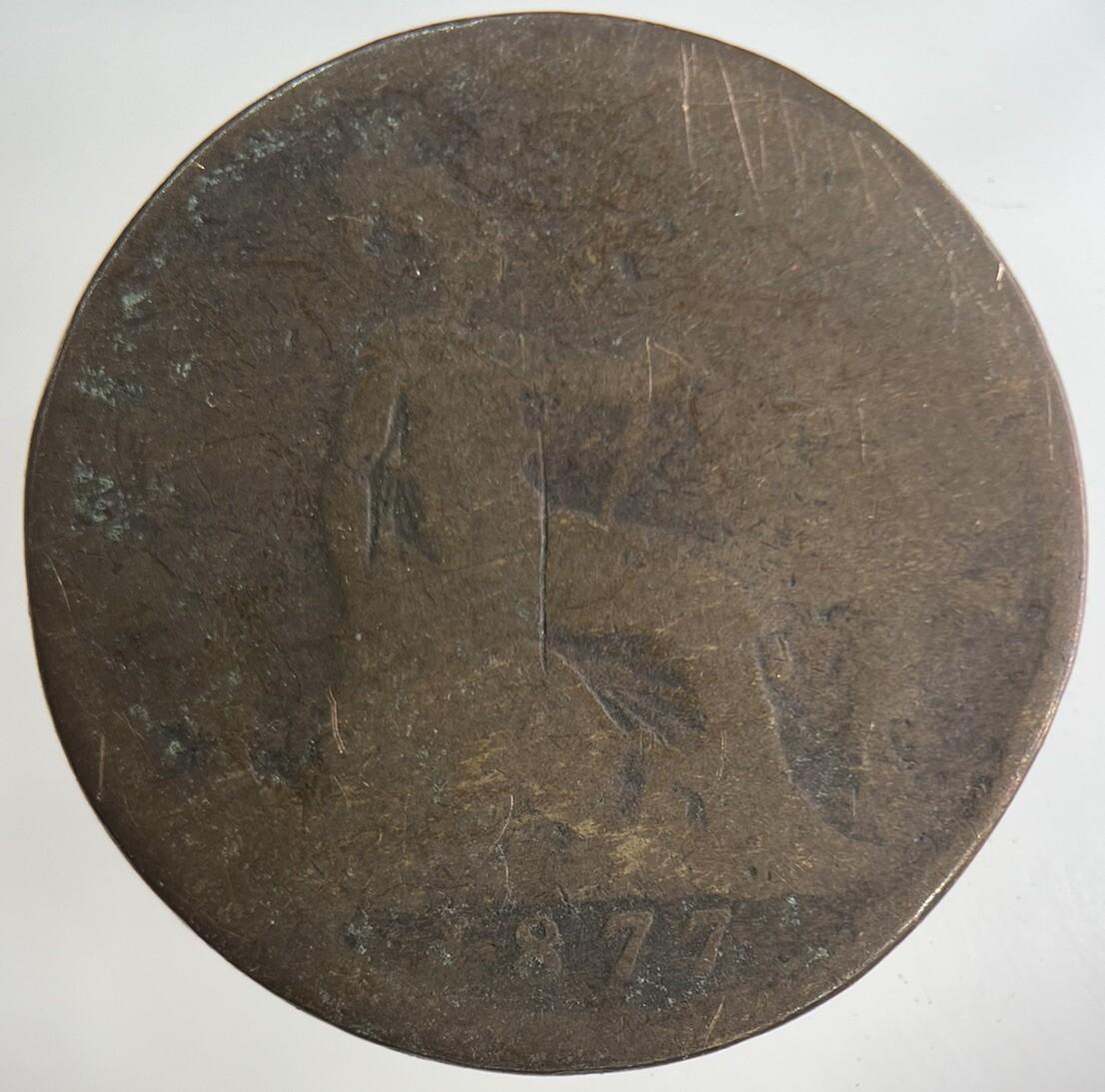 1877 Victoria One Penny Coin | Collectable Grade