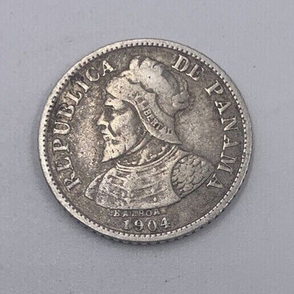 1904 Republic of Panama 5 Centesimos | Silver Coin | Fine Collectable Grade a222