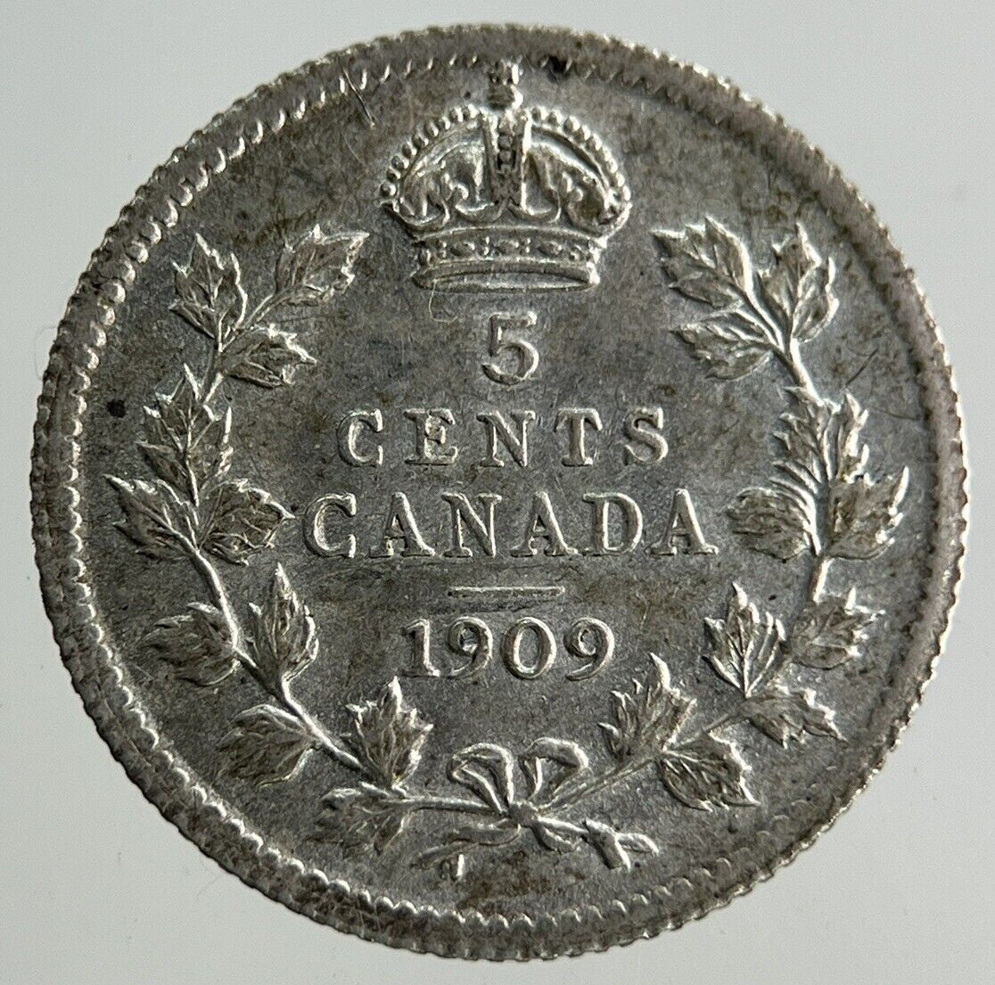 1909 Canada 5 Cents Silver Coin | Very High Grade