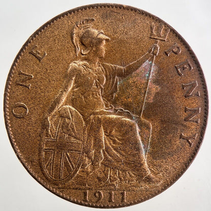 1911 George V One Penny Coin | Fine Collectable Grade