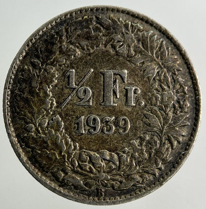 1939 Switzerland Swiss 1/2 Half Franc Silver Coin | Very High Grade
