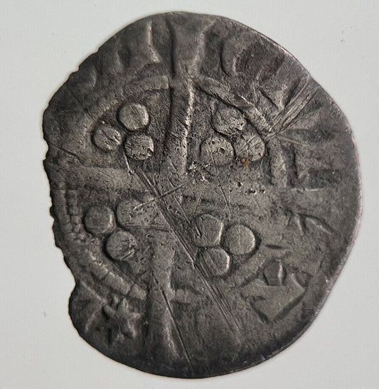 British Edward I 1st Medieval Hammered Silver Half-Penny Coin | a4441