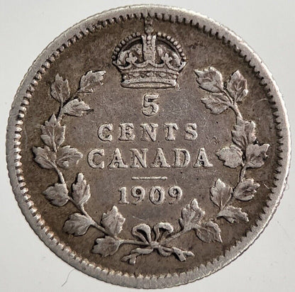1909 Canada 5 Cents Silver Coin | Very High Grade | a7810