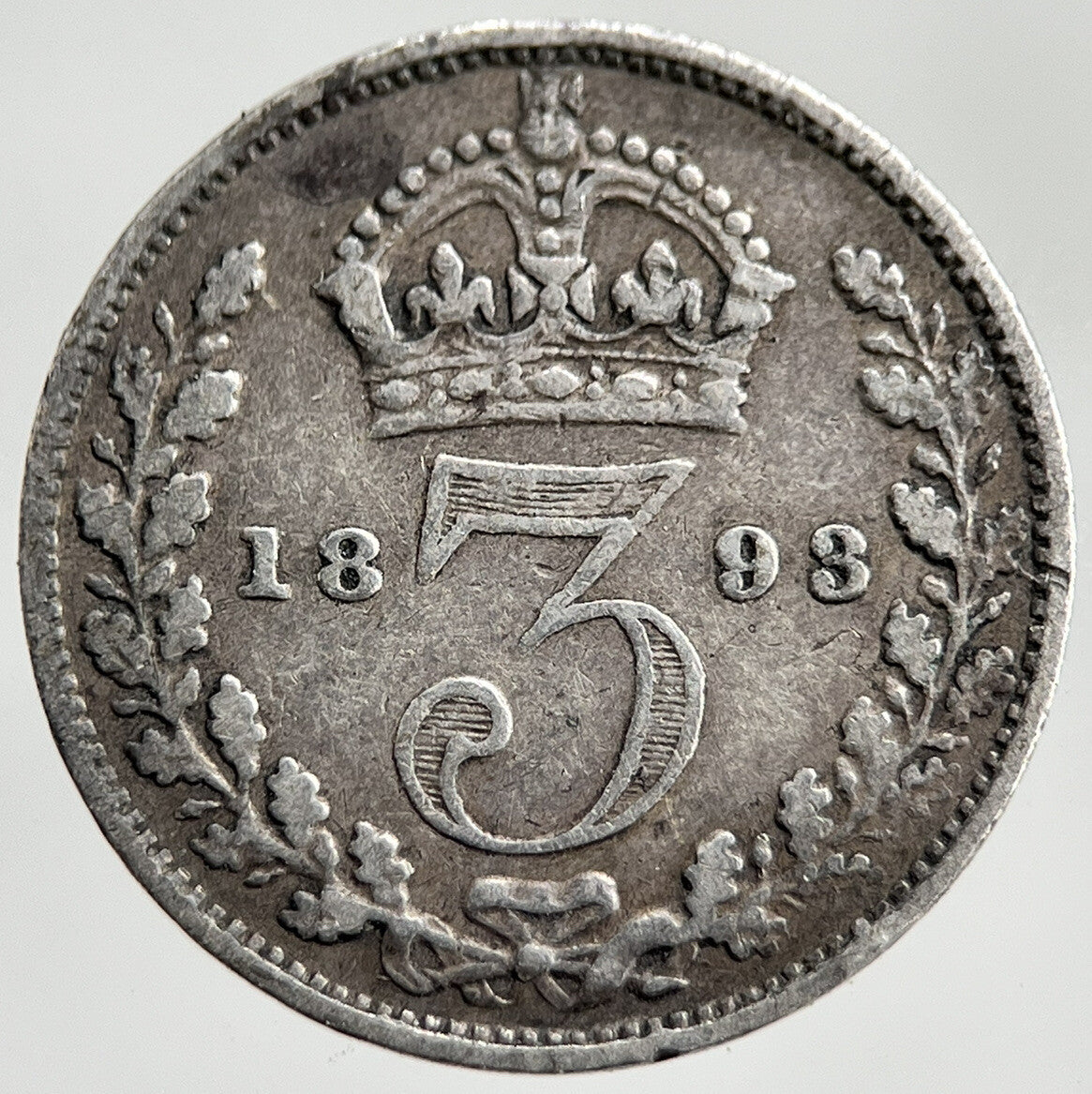 1893 Victoria Threepence | British Silver Coin | Fine Collectable Grade | a1641