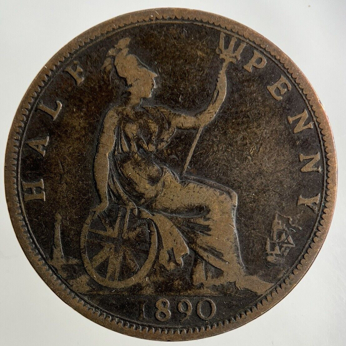 1890 Victoria Half-Penny Coin | Fine Collectable Grade