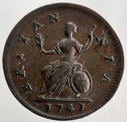 1741 George II 2nd Farthing Coin | Very High Grade