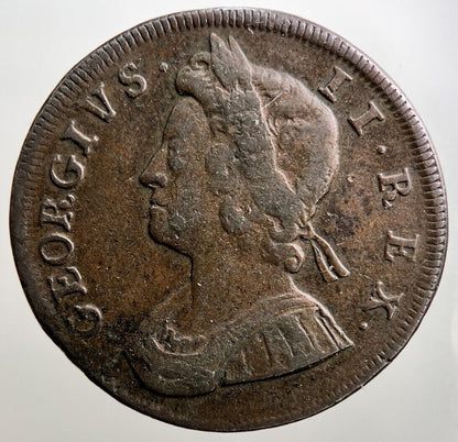 1730 George II 2nd Half-Penny Coin | Fine Collectable Grade | a1206