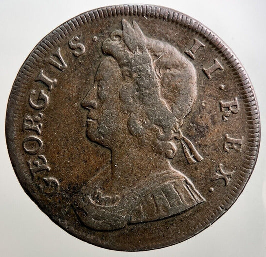 1730 George II 2nd Half-Penny Coin | Fine Collectable Grade | a1206