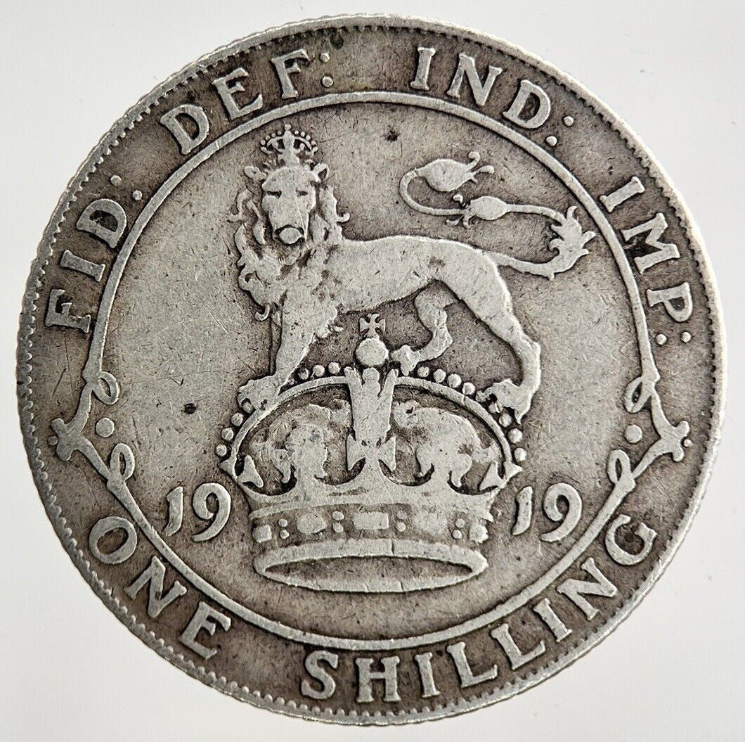 1919 George V Shilling Silver Coin | Fine Collectable Grade