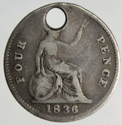 1836 William IV Groat Four-Pence Silver Coin | Fine Collectable Grade