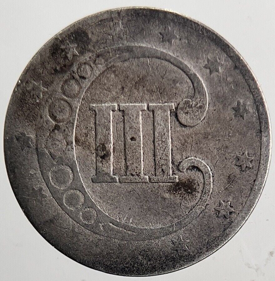 1853 US USA 3 III Silver Cents Coin | Collectable Grade | a5510