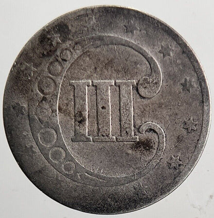 1853 US USA 3 III Silver Cents Coin | Collectable Grade | a5510