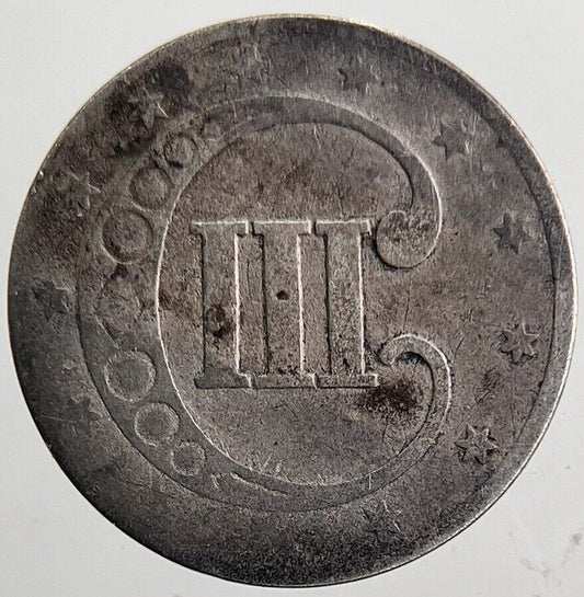 1853 US USA 3 III Silver Cents Coin | Collectable Grade | a5510