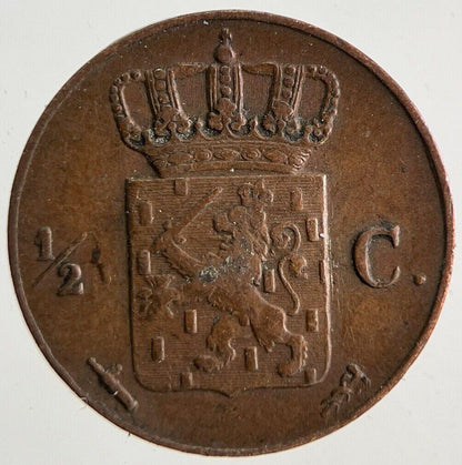 1869 Netherlands Half 1/2 Cent Coin | Fine Collectable Grade
