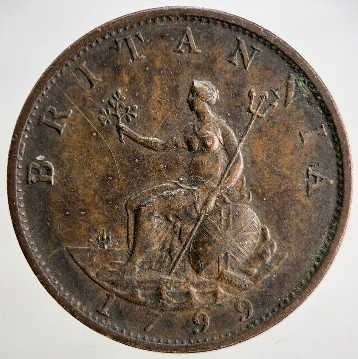 1799 George III Half-Penny | British Coin | Very Fine Grade | a1827