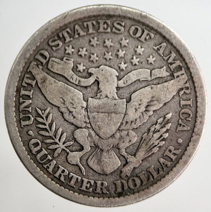 1898 US USA Barber Quarter Dollar Silver Coin | Collectable Grade | a8298
