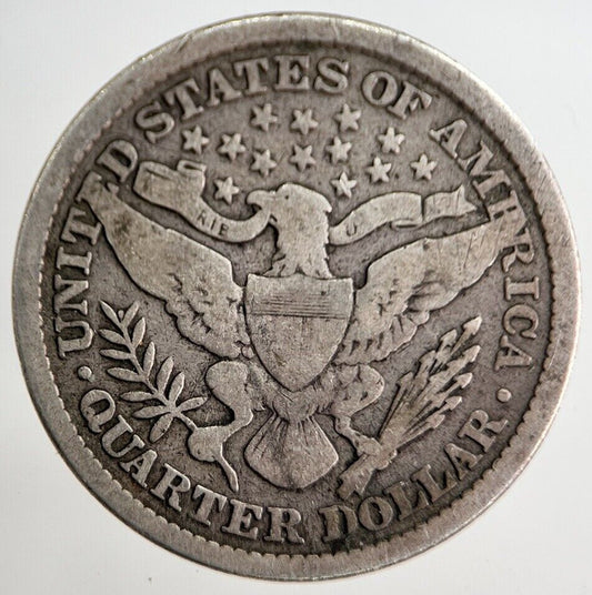 1898 US USA Barber Quarter Dollar Silver Coin | Collectable Grade | a8298