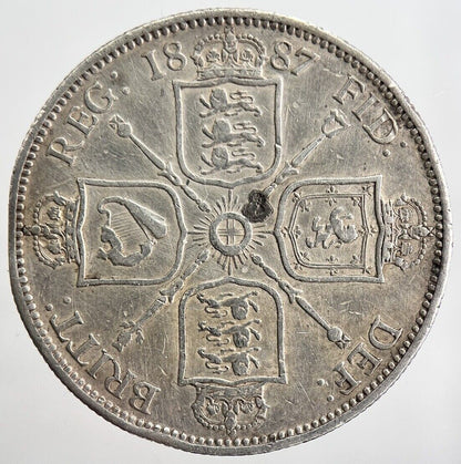 1887 Jubilee Head Victoria Florin Silver Coin | Fair Grade | a2464