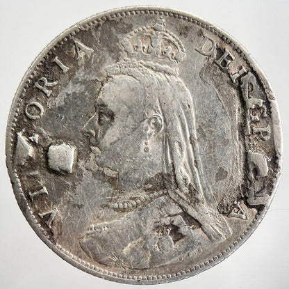 1887 Jubilee Head Victoria Florin Silver Coin | Fair Grade | a2464